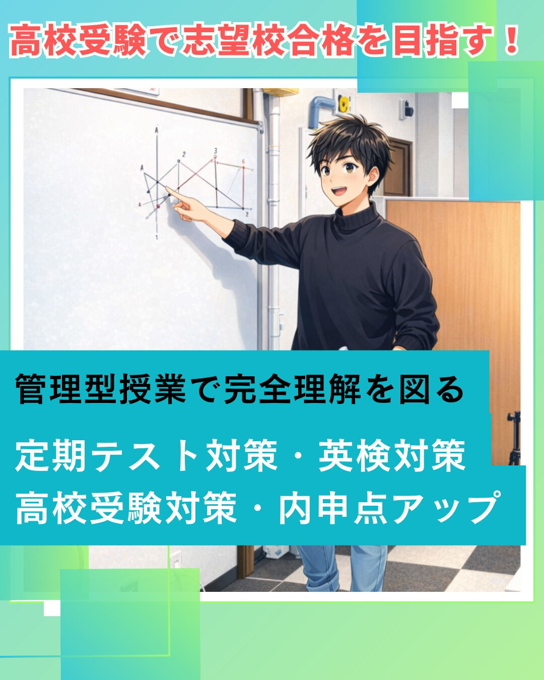 大阪の中学生・保護者様に大阪特有の高校入試システムを押さえた